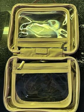 Clear Makeup Case Toiletry Bag. Double Layer and Large Capacity.